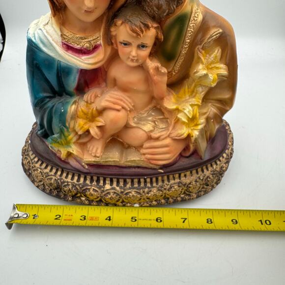 Vintage Holy Family Statue Jesus Mary Joseph Catholic Nativity Figurine Decor - Picture 9 of 10